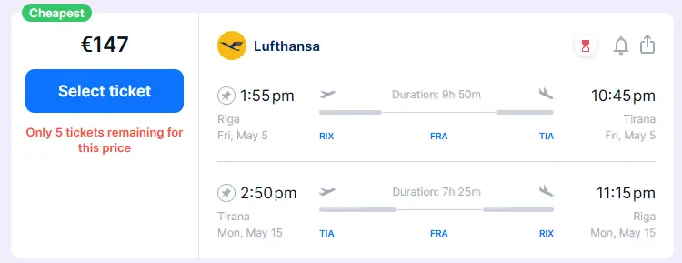 Riga to Albania