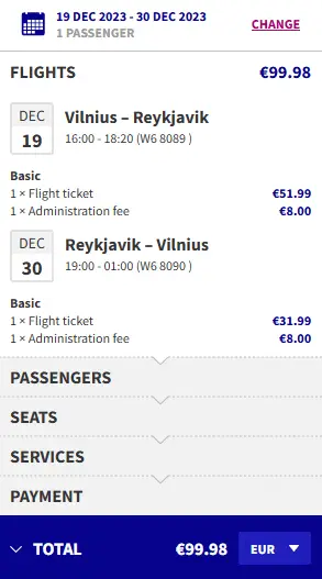 Vilnius to Iceland flights