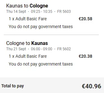 cheap flights from Kaunas to Cologne